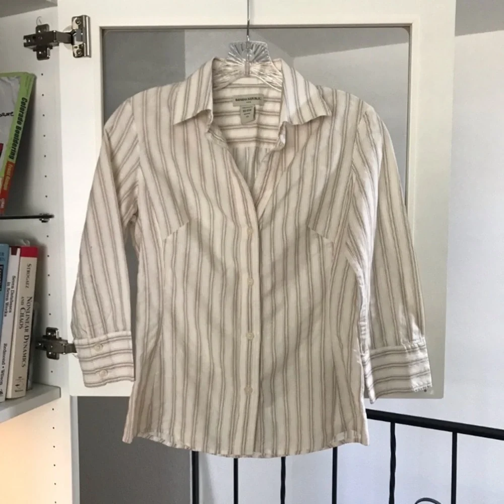 Vintage Banana Republic Striped Button Down Shirt Size XS - Picture 2 of 6